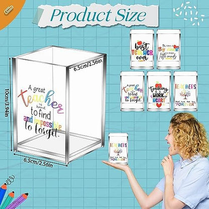 Cholemy 10 Pack Teacher Appreciation Gifts Bulk Pencil Holders, Clear