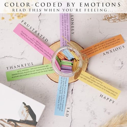 Bible Verse Jar for Teacher – 92 Color-Coded Bible Verse, Teacher
