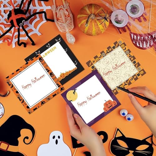 9 Pads Halloween Sticky Notes 50 Sheets Each Spider Pumpkin Bat