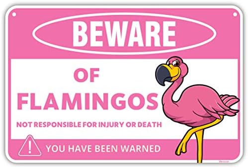 Venicor Flamingo Sign - 8 x 12 Inches - Aluminum - Pink Flamingo Gifts