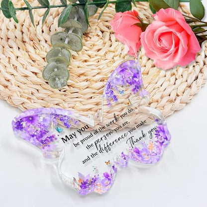 Appreciation Gifts for Women Thank You Plaque Butterfly Gifts for