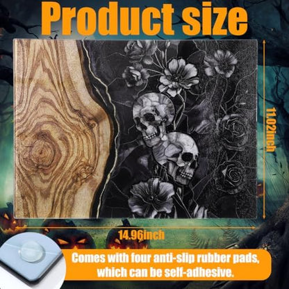 Halloween Skull Glass Cutting Board Halloween Charcuterie Board