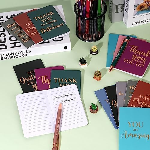 48 Pcs Thank You Gifts Bulk Motivational Pens Inspirational Notepads