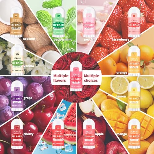 Mini Lip Balm 25 Pcs,Natural Lip Balms with Vitamin E and Coconut Oil