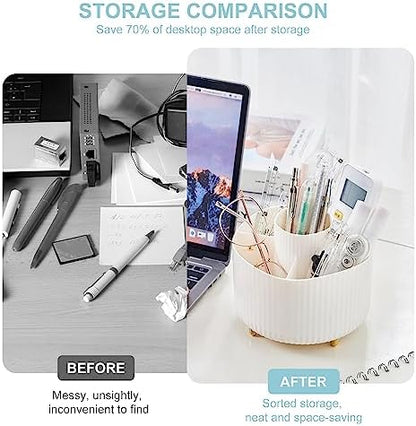Cayxenful Pencil Holder For Desk,5 Slots 360°Degree Rotating Desk