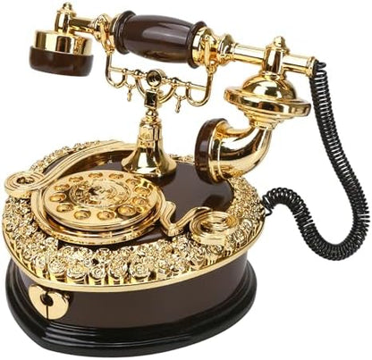 Big Telephone Trinkets 7x8'' Vintage Musical Jewelry Box with Drawer