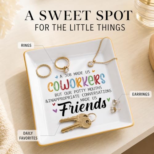 Going Away Gift for Female Coworker, Funny Jewelry Dish, 4 Inch