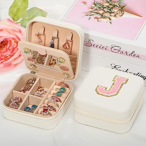 CHMI Travel Jewelry Case, White Travel Jewelry Box, Travel Jewelry