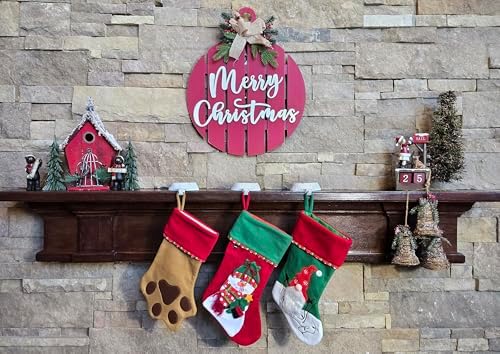Lulu Decor, Christmas Stocking Holders for Mantle, Hammered Finish