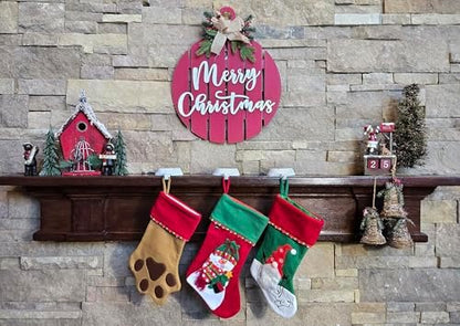 Lulu Decor, Christmas Stocking Holders for Mantle, Hammered Finish