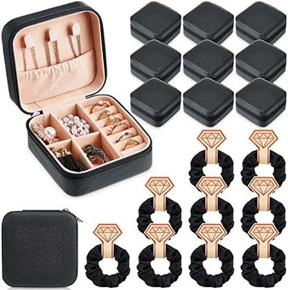 Yinkin 9 Pcs Travel Jewelry Case Boxes Small Jewelry Travel Mini