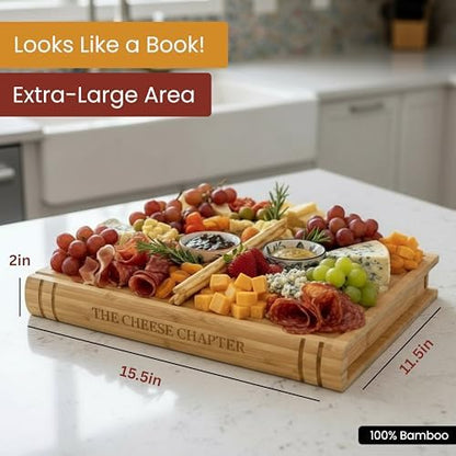 The Cheese Chapter | 100% Bamboo | Book-Inspired Charcuterie & Cheese