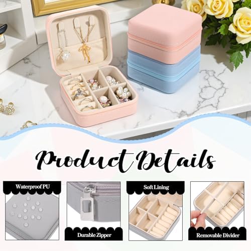 Prasacco 12 Pcs Travel Jewelry Case Bridesmaid Gifts Box PU Leather