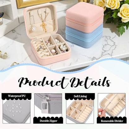 Prasacco 12 Pcs Travel Jewelry Case Bridesmaid Gifts Box PU Leather