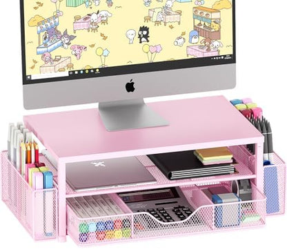 OPNICE Desk Organizer and Accessories, 2-Tier Computer Monitor Stand