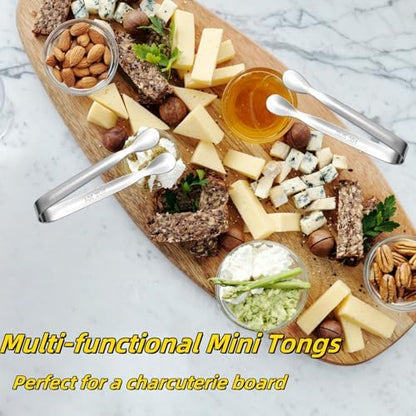 7Pcs 4.3Inch MiniAppetizer Tongs, 304 Stainless Steel Small Serving