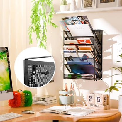 Simple Trending Wall File Organizer, Mesh 7-Tier Vertical Hanging File