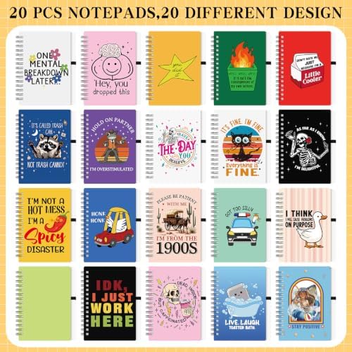 Resurhang 40 Pcs Funny Office Gifts Set 5.5 x 4 Inches Funny Notebooks