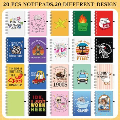 Resurhang 40 Pcs Funny Office Gifts Set 5.5 x 4 Inches Funny Notebooks