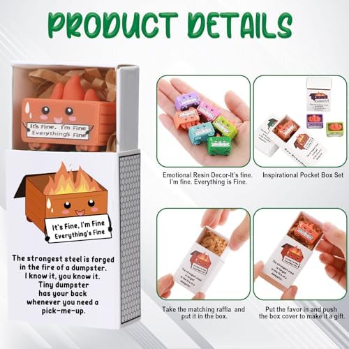 Realspring 12 Set Funny Dumpster Ornament Gift Bulk Dumpster Desk