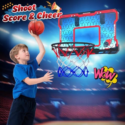 EagleStone Indoor Mini Basketball Hoop, Over The Door, 3 Balls, Steel