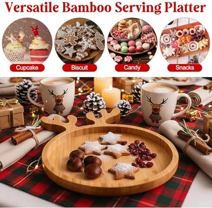 Remerry Christmas Serving Platter Cutting Board Set, Christmas Serving