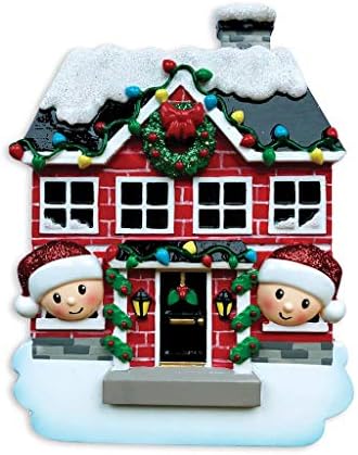 Personalized Our First Christmas Ornament 2026, Red Brick House Couple