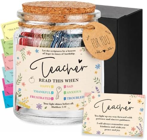 BEASTZHENG Teacher Gift Bible Verse Jar Christian Teacher Appreciation