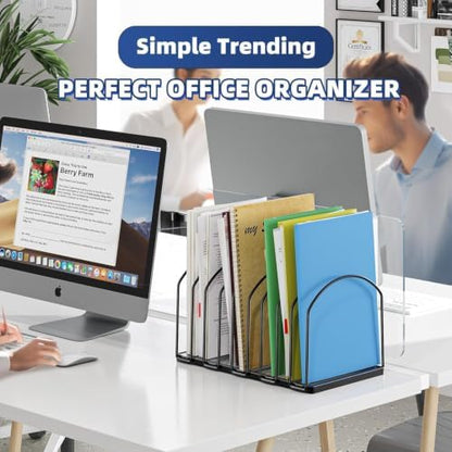 Simple Trending Desk File Sorter Organizer, 9 Section File Rack, Black