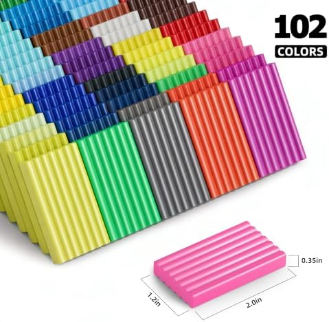 Artpar Polymer Clay Kit,102 Colors Modeling Clay for Kids,Oven Bake