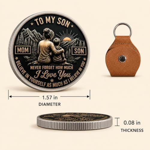 To My Son Just Do You Best Pocket Hug, Encouragement Coin Keychain