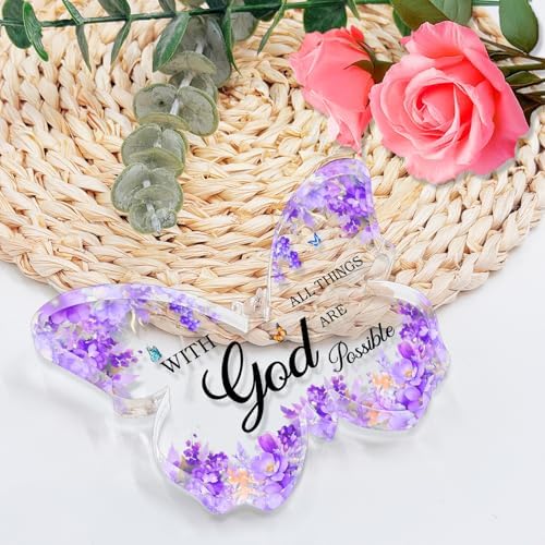 Purple Butterfly Acrylic Desk Accessories Decor for Women