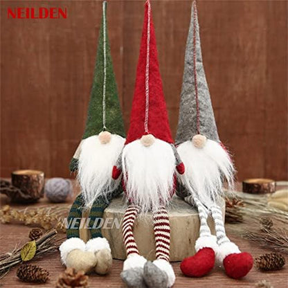 BWFY 3pcs new Christmas Decoration Long Legs Rudolph Doll Christmas