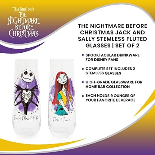 Nightmare Before Christmas Disney The Jack and Sally Stemless Fluted
