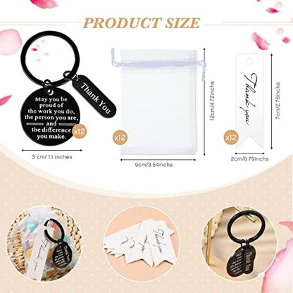 Yinkin 36 Pcs Employee Appreciation Thank You Keychains Gifts Bulk