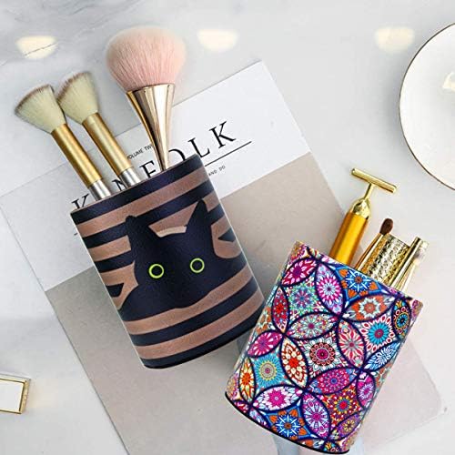 PU Leather Pen Holder, Pencil Holder Desk Organizer for Women Girls