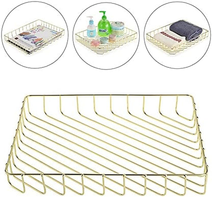 BTSKY Multipurpose A4 File Tray Wire Desk Tray Organizer, Gold