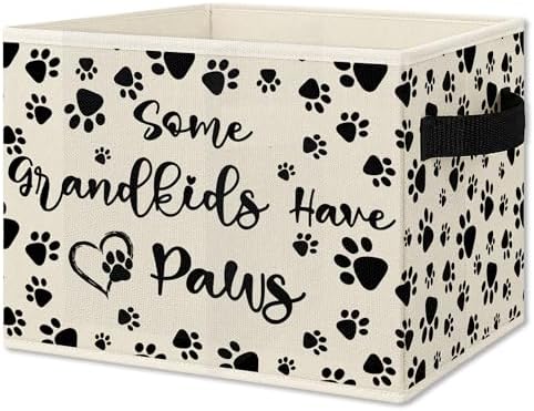 Dog Grandparents Gifts Foldable Storage Bins Box with Handles, Dog