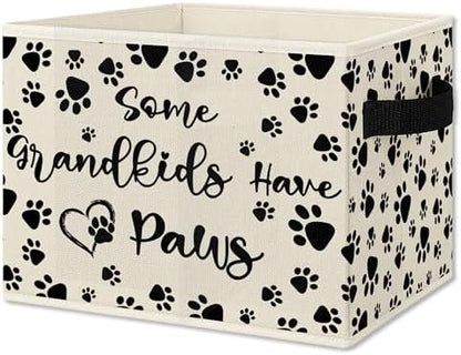 Dog Grandparents Gifts Foldable Storage Bins Box with Handles, Dog