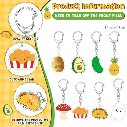 Landical Positive Food Keychain Food Service Gift