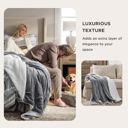 Bedsure GentleSoft Sherpa Fleece Throw Blanket for Couch, Non-Heated