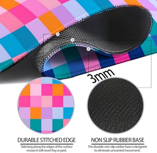 Retro Coloful Checkered Gaming Desk Mat, Extended Large Mouse Pad