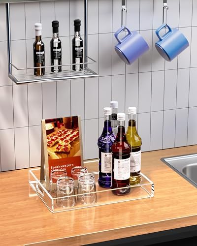 Acrylic Serving Tray Set of 3-16x12 & 7.7x11.4 Inch Clear Luxury Trays