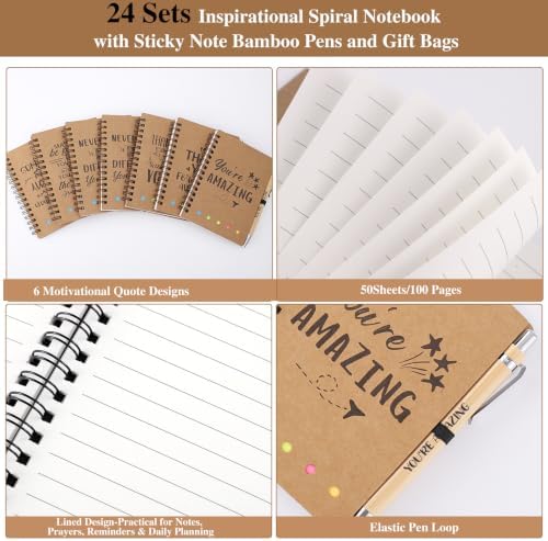 72 Pcs 24 Sets Employee Teacher Appreciation Gifts Bulk for Coworker