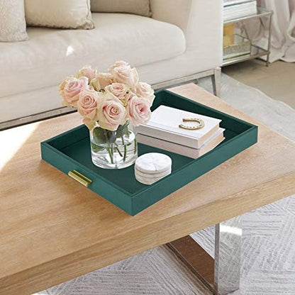 HofferRuffer Extra Large Serving Tray with Handles, Elegant Faux