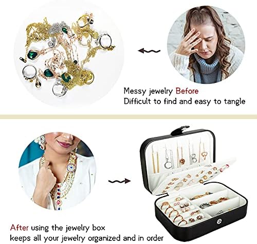 Hatori Travel Jewelry Box, PU Leather Small Jewelry Organizer for