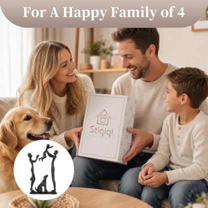 Sziqiqi Anniversary Wedding Gifts for Couple: Iron Family & Dog