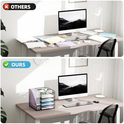 Marbrasse Desk Organizers and Accessories, 5-Tier Paper Letter Tray