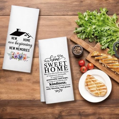 2PCS New Home New Beginning New Memories Kitchen Towels Set, Kitchen