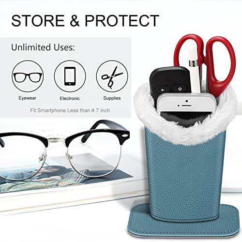 FINTIE Plush Lined Eyeglasses Holder, Glasses Stand Case For